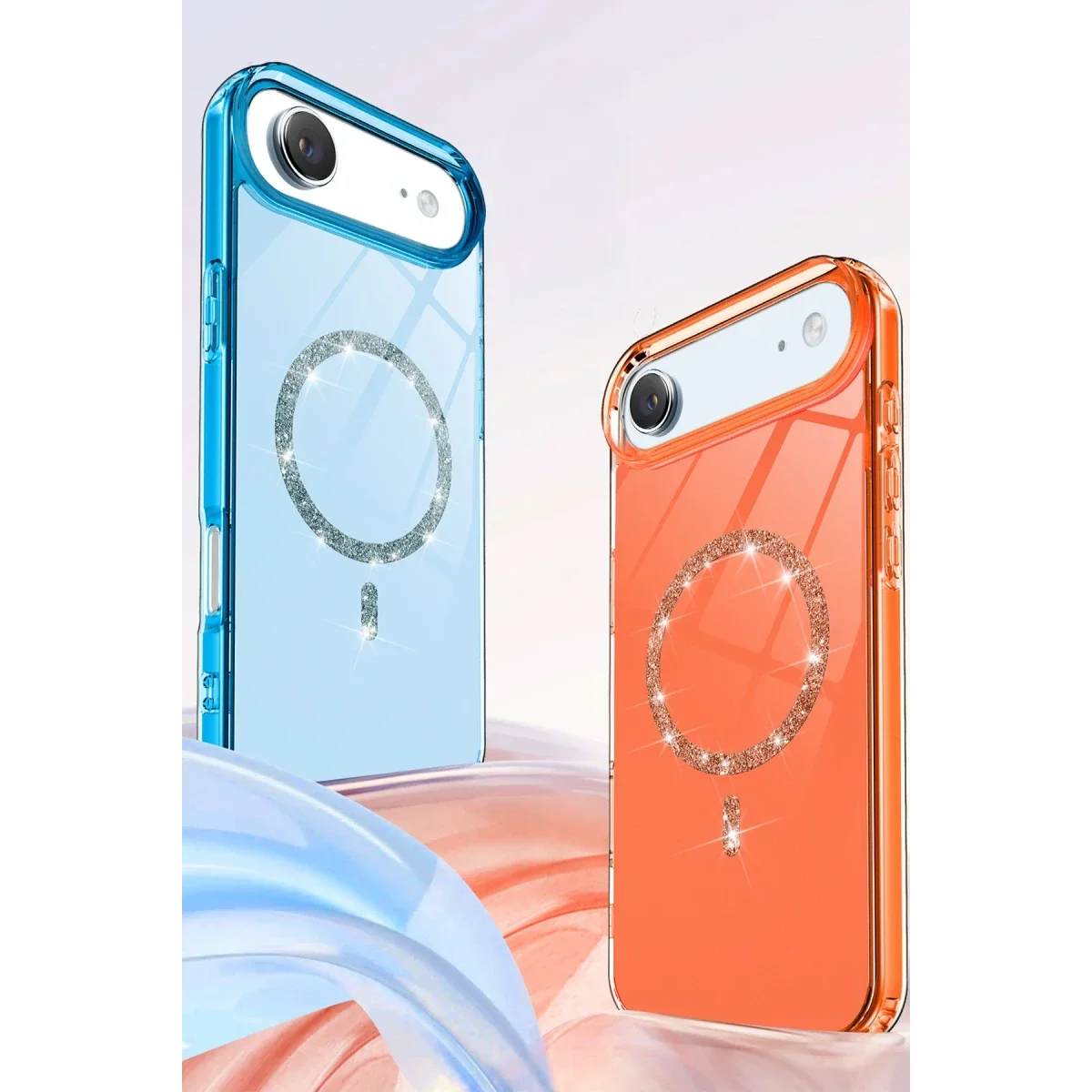 Apple iPhone 17 Air Live Diamond Magsafe Kapak - Mavi görsel 5