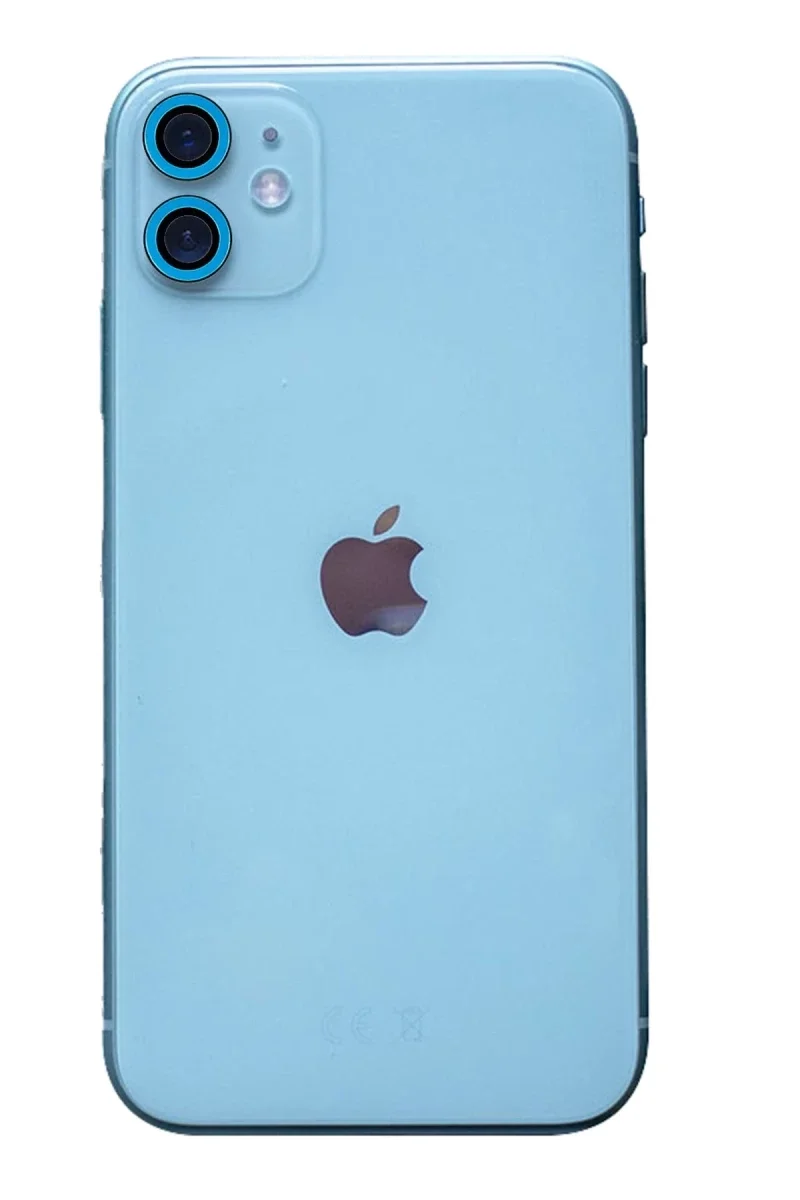 Apple iPhone 11 Neon Fosforlu Kamera Lens - Mavi