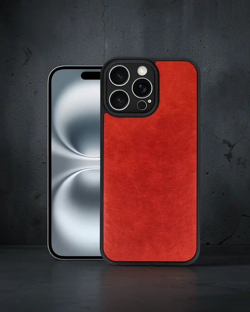 Apple İphone 16 Pro Kılıf Aras Deri Kapak - Kırmızı