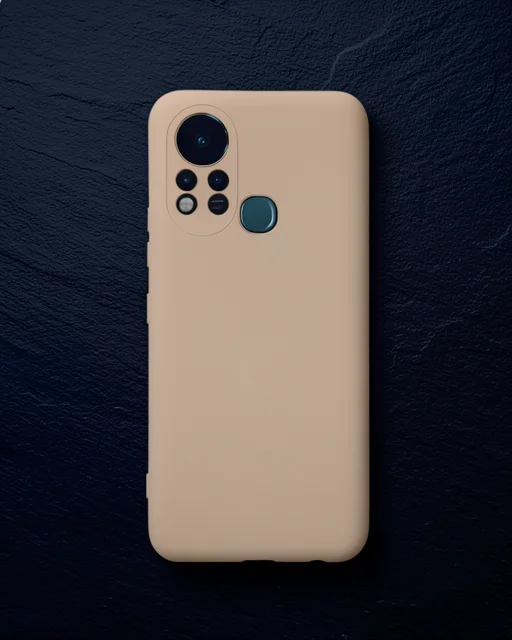 İnfinix Hot 11s Kılıf Nano İçi Kadife Silikon - Pudra