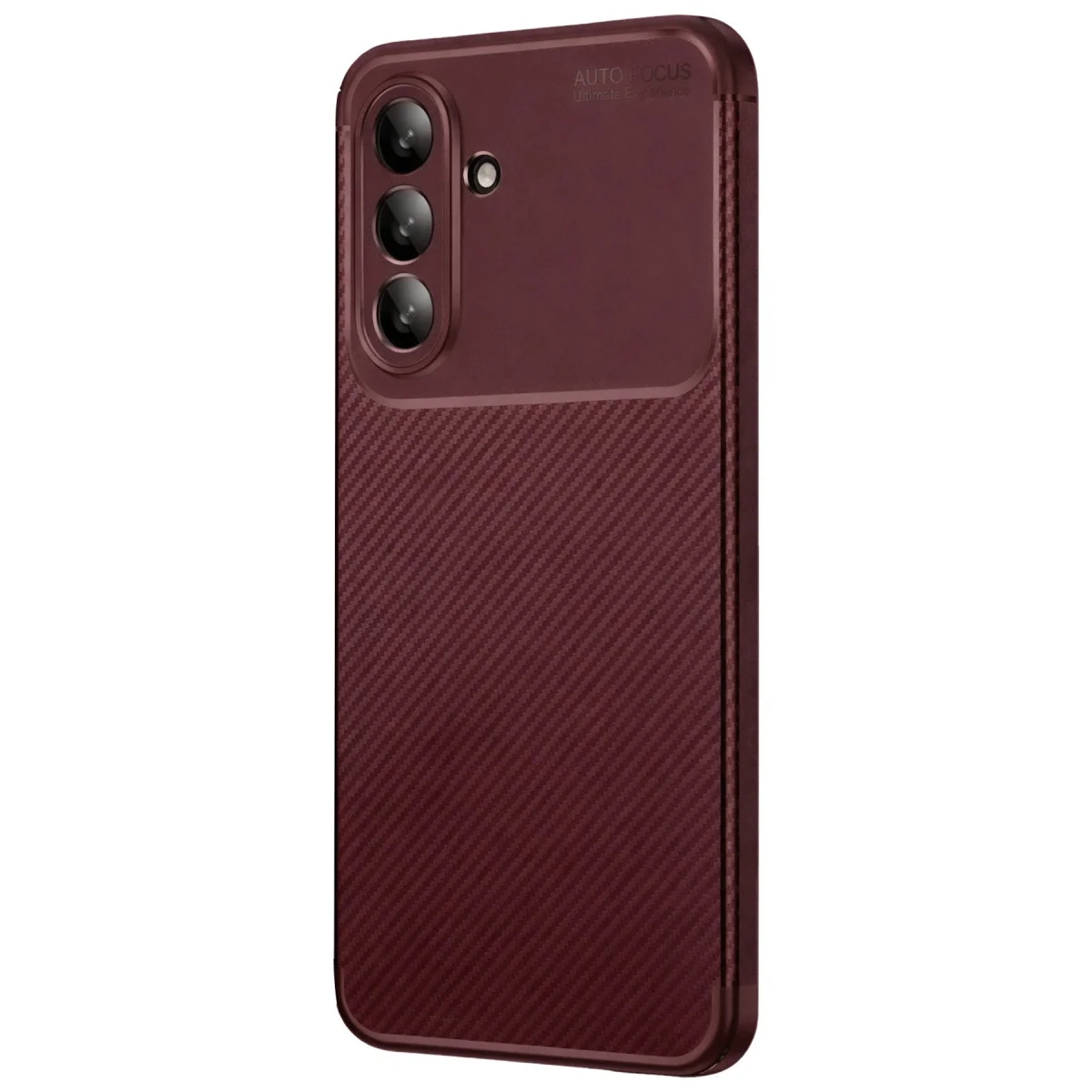 Samsung Galaxy A36 Kılıf Auto Focus Karbon Kapak - Bordo görsel 3
