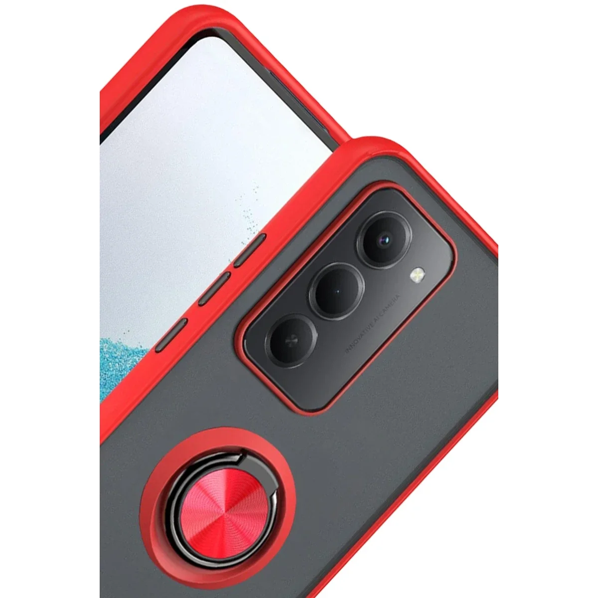 Xiaomi Redmi 15 4G Montreal Yüzüklü Silikon Kapak - Kırmızı görsel 2