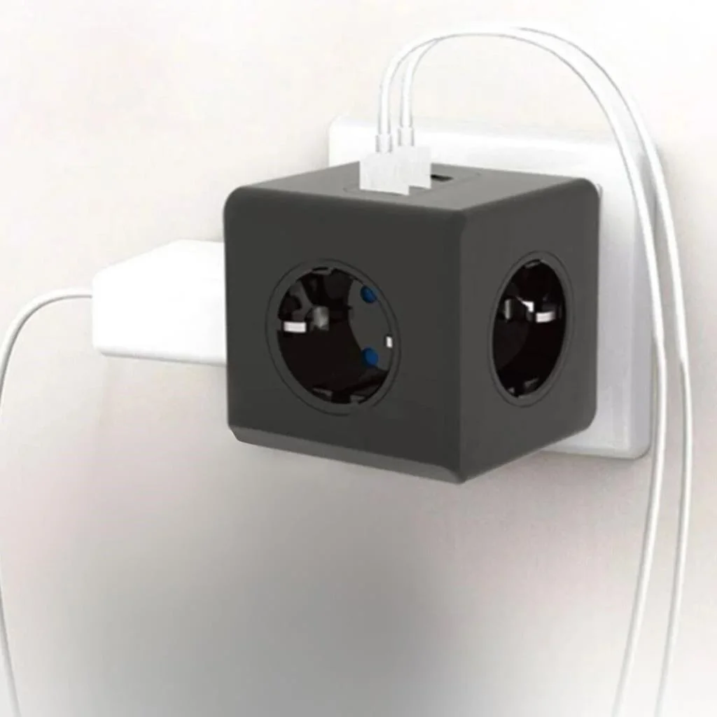 Isıya Dayanıklı Termal Akım Korumalı ve Çocuk Korumalı 3 Priz Girişli 3 USB Girişli Küp Priz(adet fiyatıdır) görsel 5