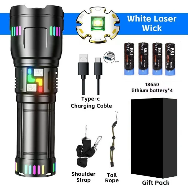 Pro F-3002 Alüminyum TG LED Gece Şeritli Type-C Şarjlı El Feneri görsel 4