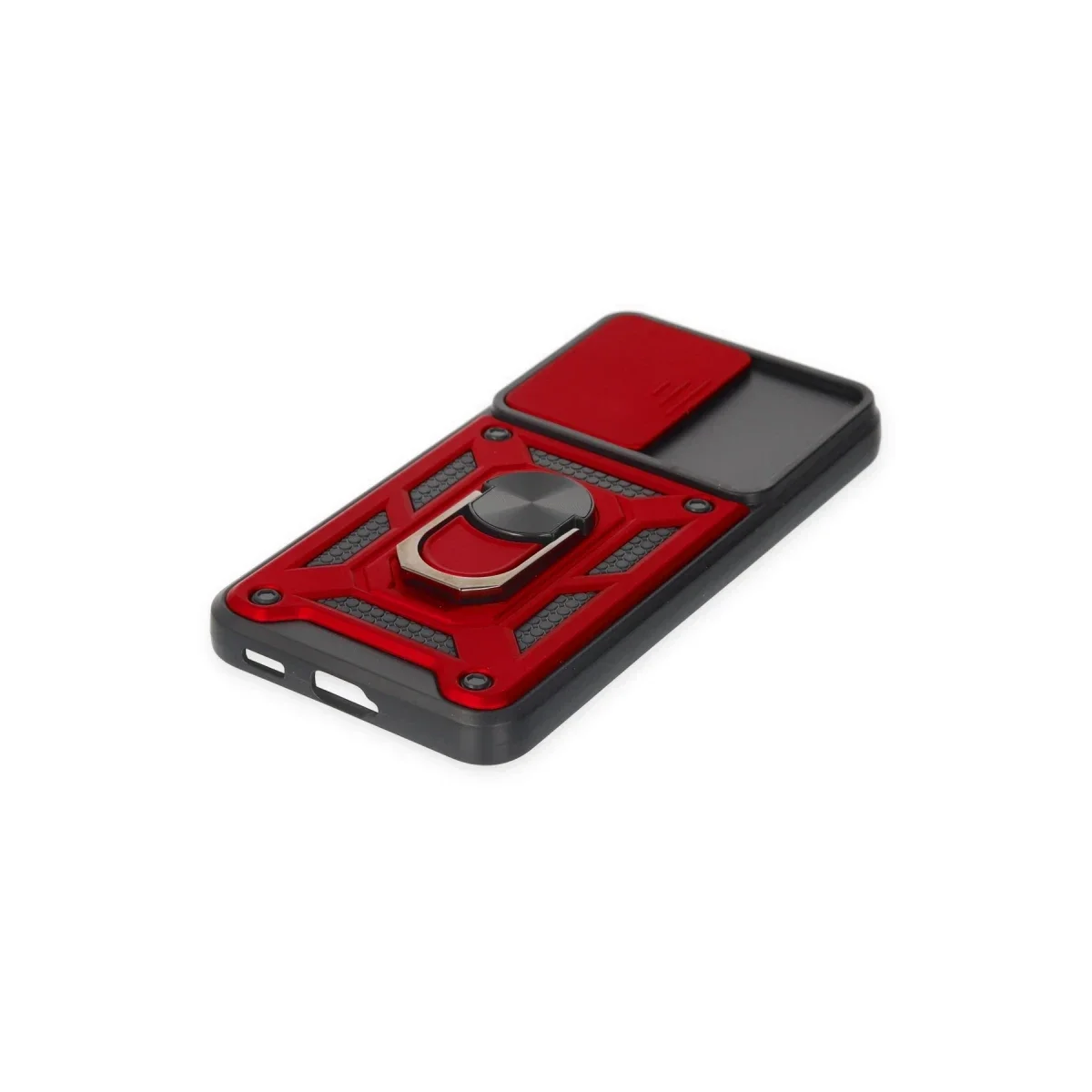 Samsung Galaxy S23 Kılıf Pars Lens Yüzüklü Silikon - Kırmızı görsel 5