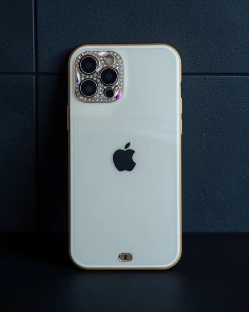 Apple İphone 12 Pro Max Kılıf Liva Taşlı Silikon - Beyaz