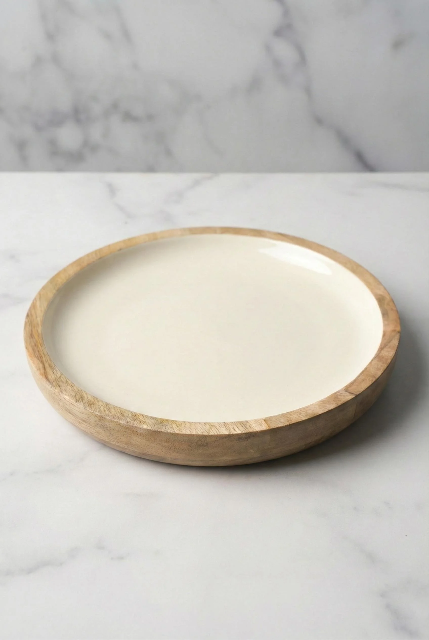 Mango Agacı Pasta Tabağı & Sunum Tabağı 20 Cm Krem görsel 5