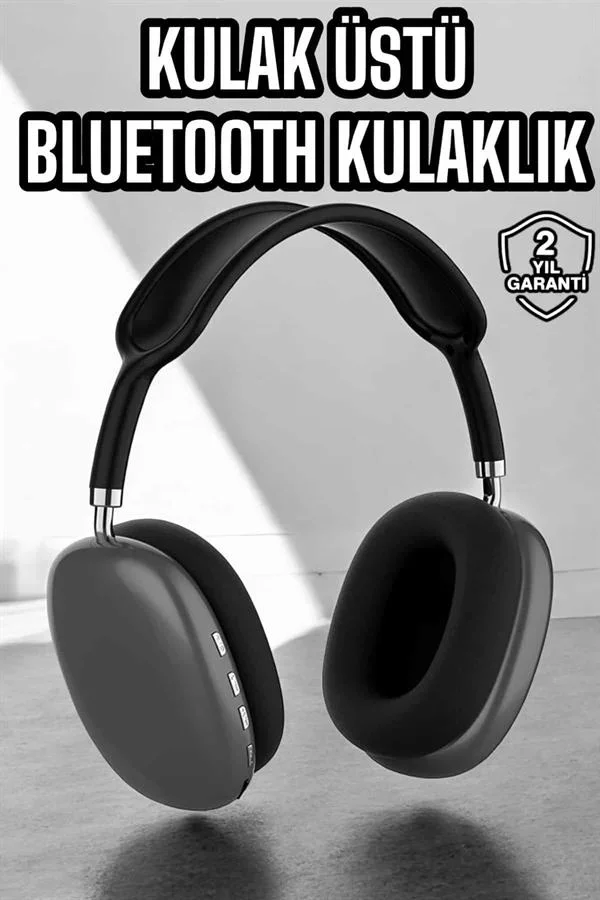 P9 Plus Kulaklık Siyah Bluetooth Bağlantılı Kulak Üstü Kablosuz ANC Özelliği görsel 2