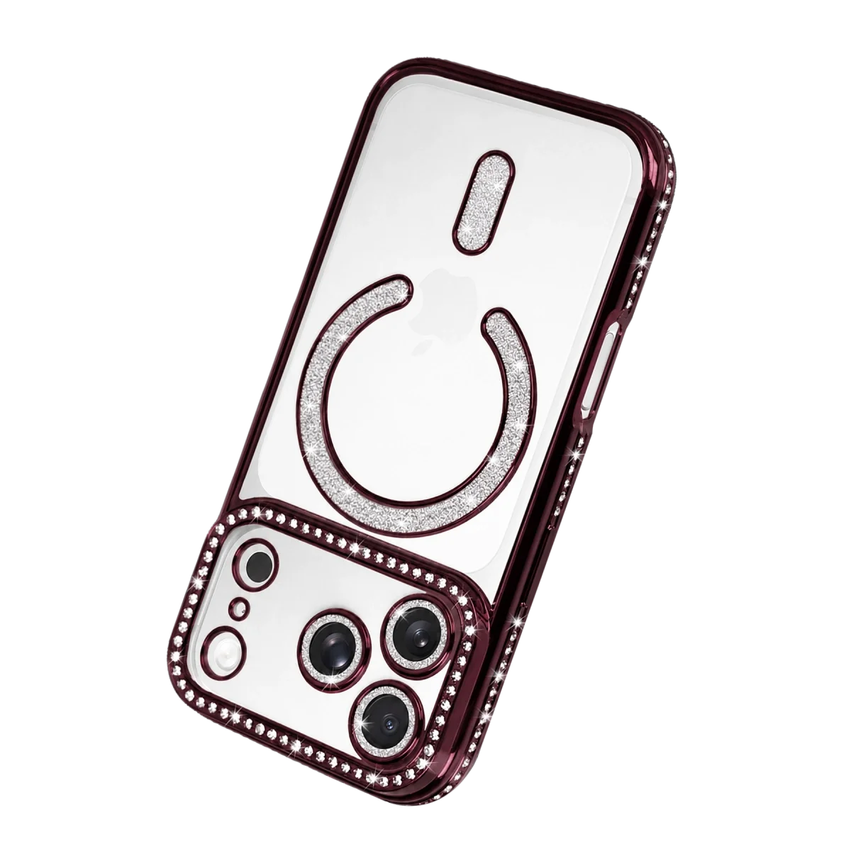 Apple İphone 18 Pro Max Joke Simli Magneticsafe Kılıf - Bordo görsel 3
