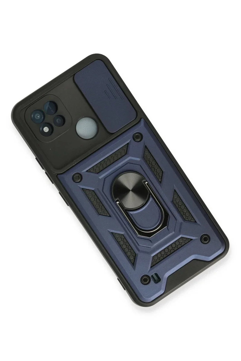 Realme C11 2021 Kılıf Pars Lens Yüzüklü Silikon - Lacivert görsel 3