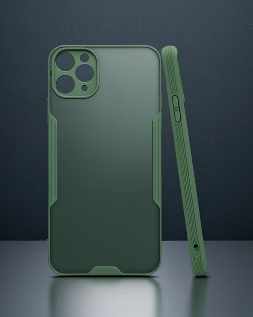 Apple İphone 11 Pro Max Kılıf Platin Silikon - Yeşil