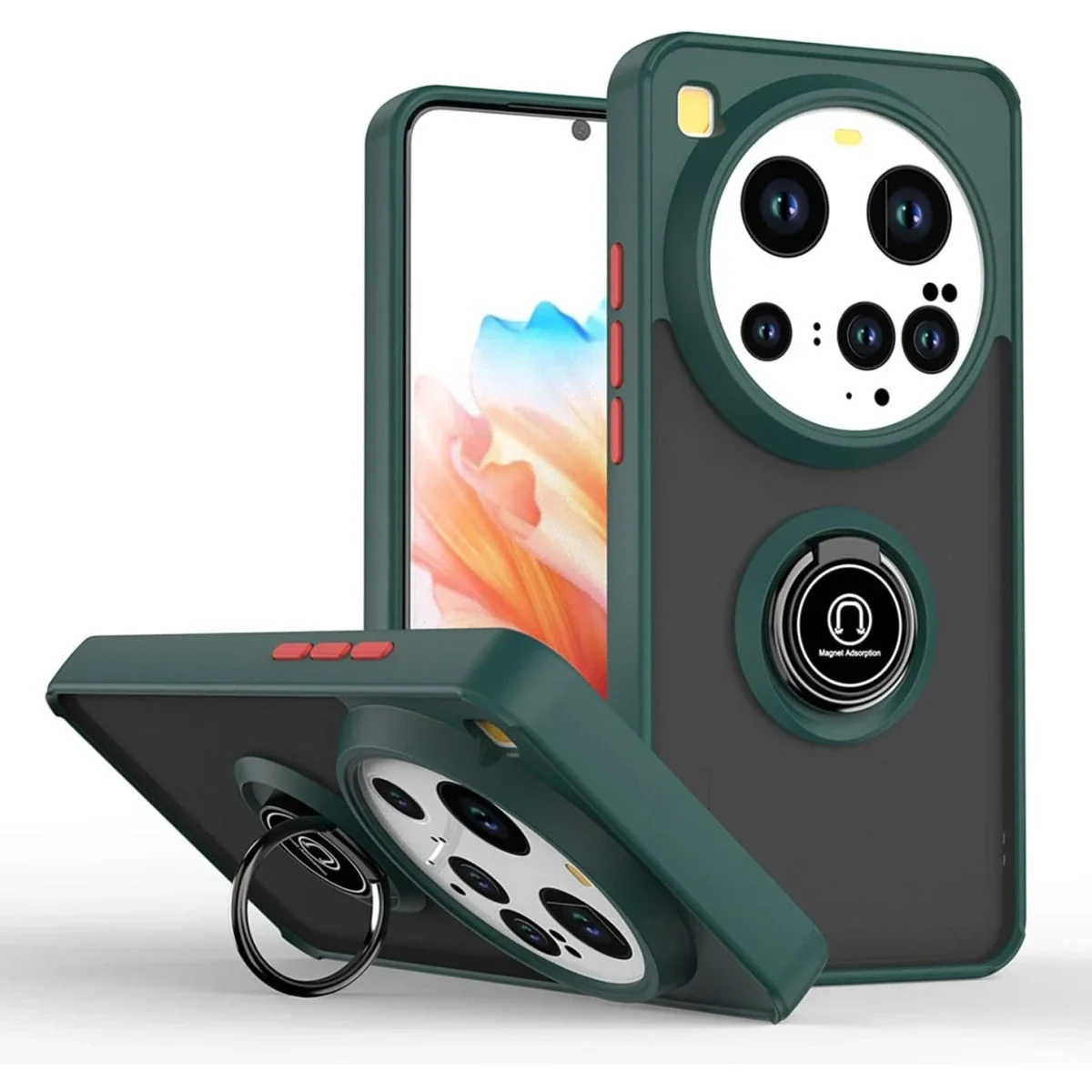 Xiaomi Mi 15 Ultra Kılıf Montreal Yüzüklü Silikon Kapak - Yeşil