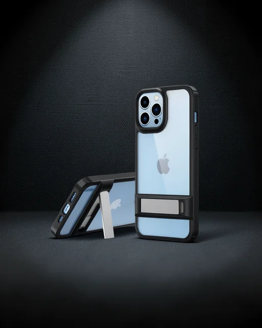 Apple İphone 13 Pro Max Kılıf Rolet Stand Kapak - Siyah