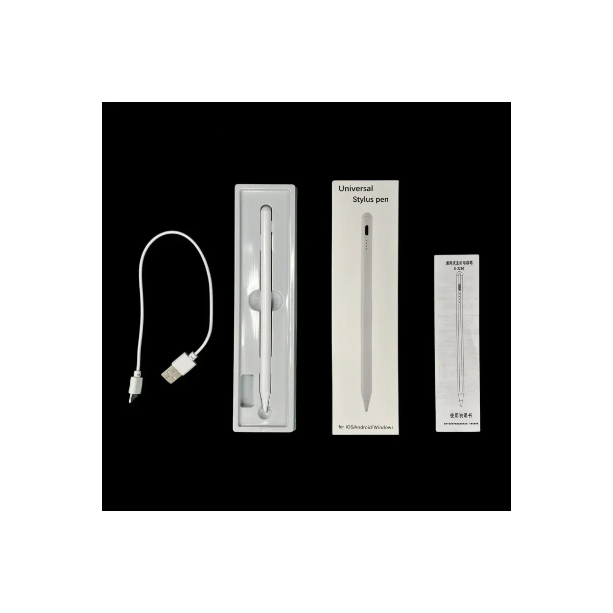 K2260 IOS ve Android Uyumlu Universal Dokunmatik Stylus Kalem - Beyaz görsel 2