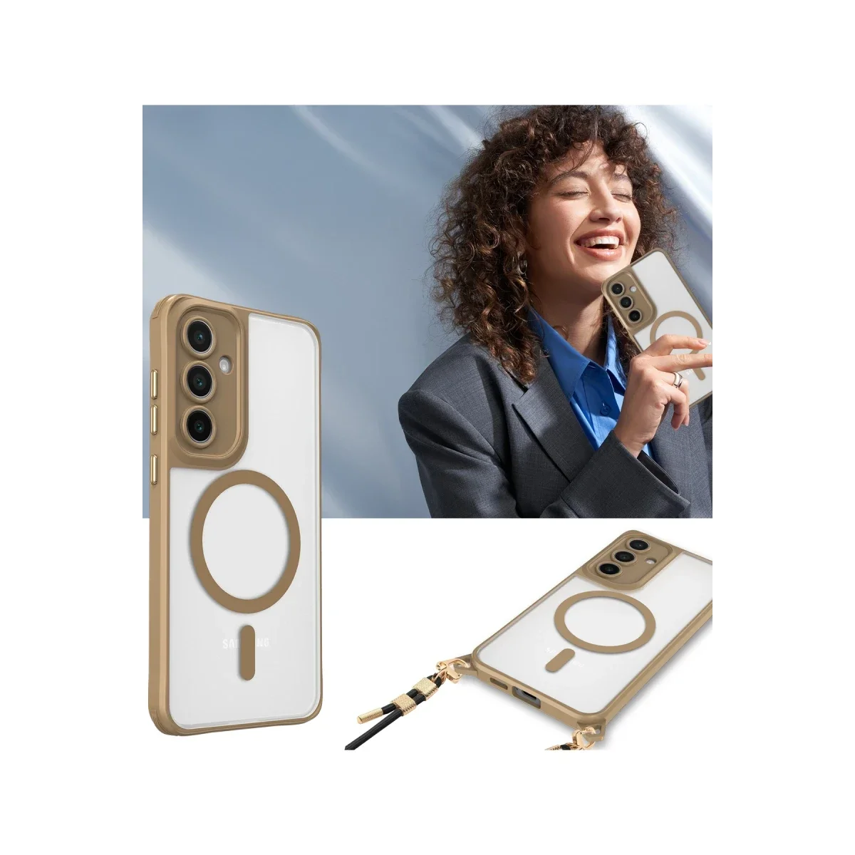 Samsung Galaxy S25 Kılıf Enka Magsafe Silikon Kılıf - Şeffaf görsel 3
