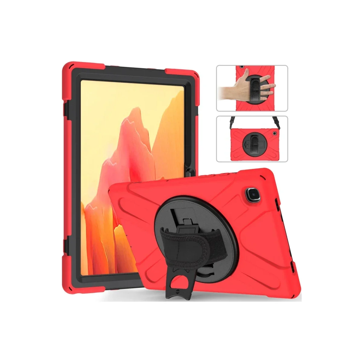 Samsung Galaxy T500 Tab A7 10.4 Kılıf Amazing Tablet Kapak - Kırmızı görsel 2