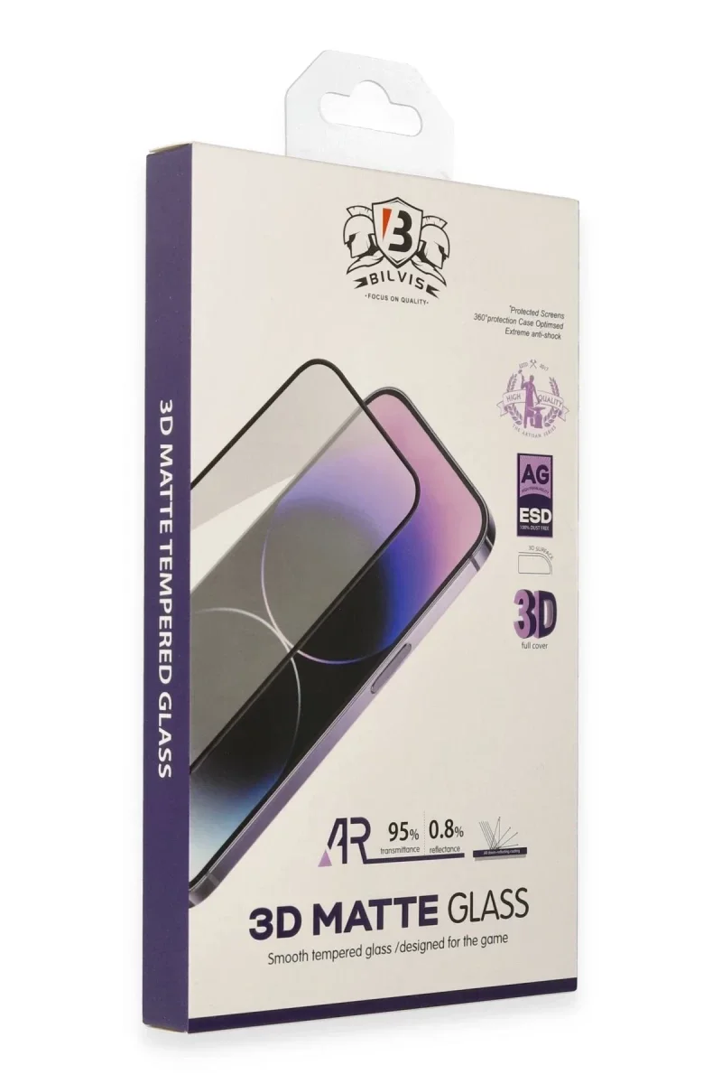 Apple iPhone 13 Pro Max Bilvis 3D Mat Cam Ekran Koruyucu