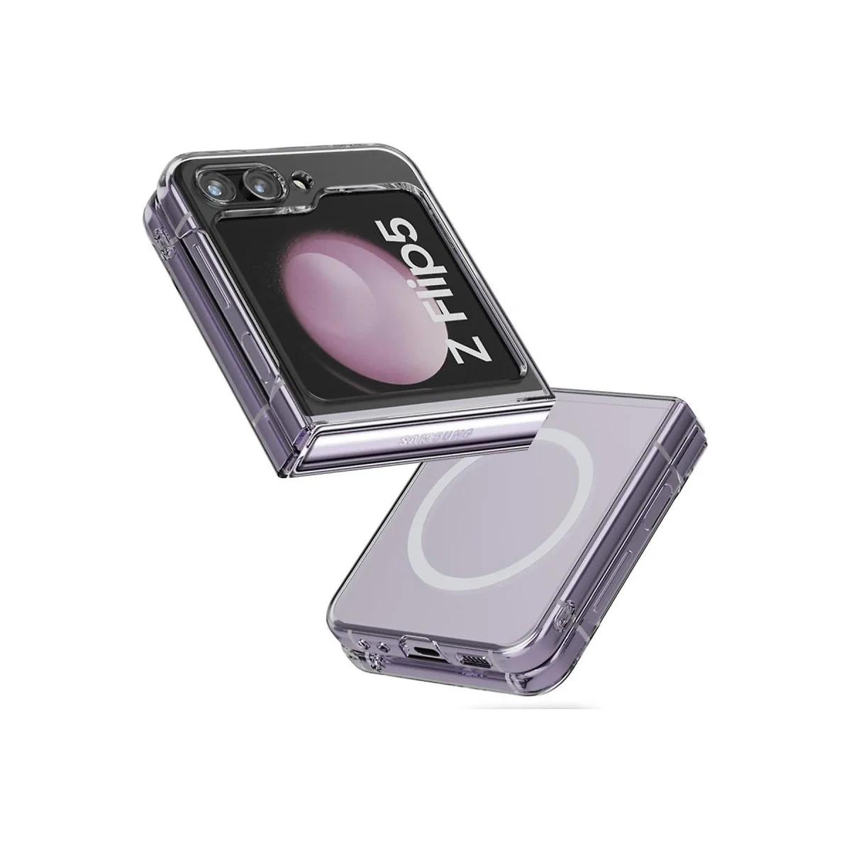 Samsung Galaxy Z Flip 5 Kılıf Magneticsafe Şeffaf Silikon - Şeffaf
