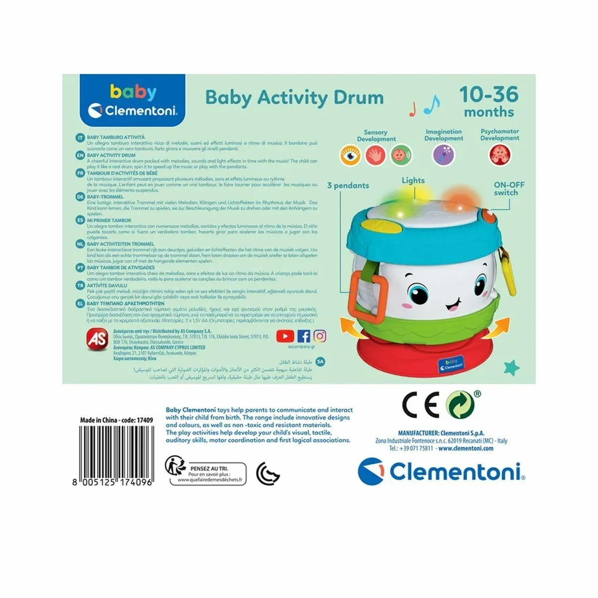 17409 Baby Clementoni - Aktiviteli Bebek Davulu görsel 3