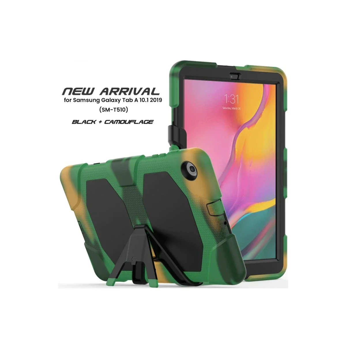 Samsung Galaxy T510 Tab A 10.1 Kılıf Griffin Tablet Kapak - Kamuflaj görsel 2