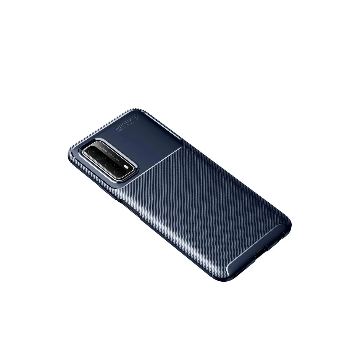 Huawei P Smart 2021 Kılıf Auto Focus Karbon Kapak - Lacivert görsel 2