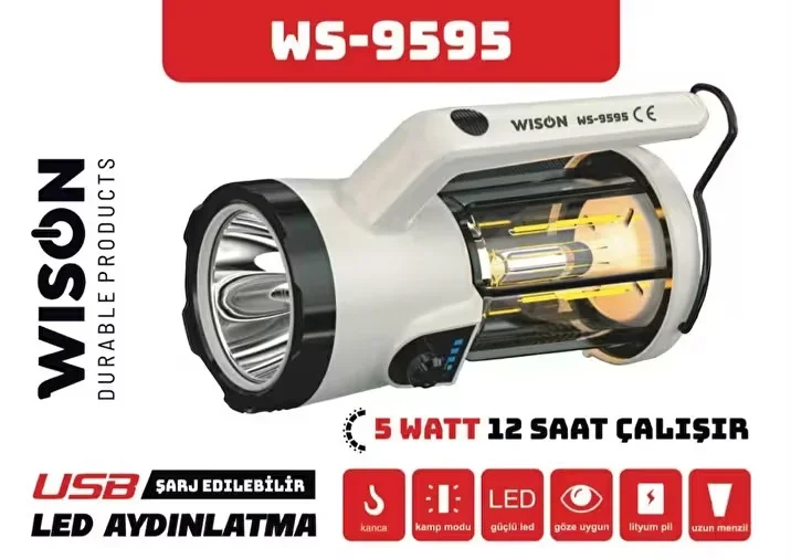 Profesyonel El Feneri &amp; Kamp Lambası | 5W görsel 2