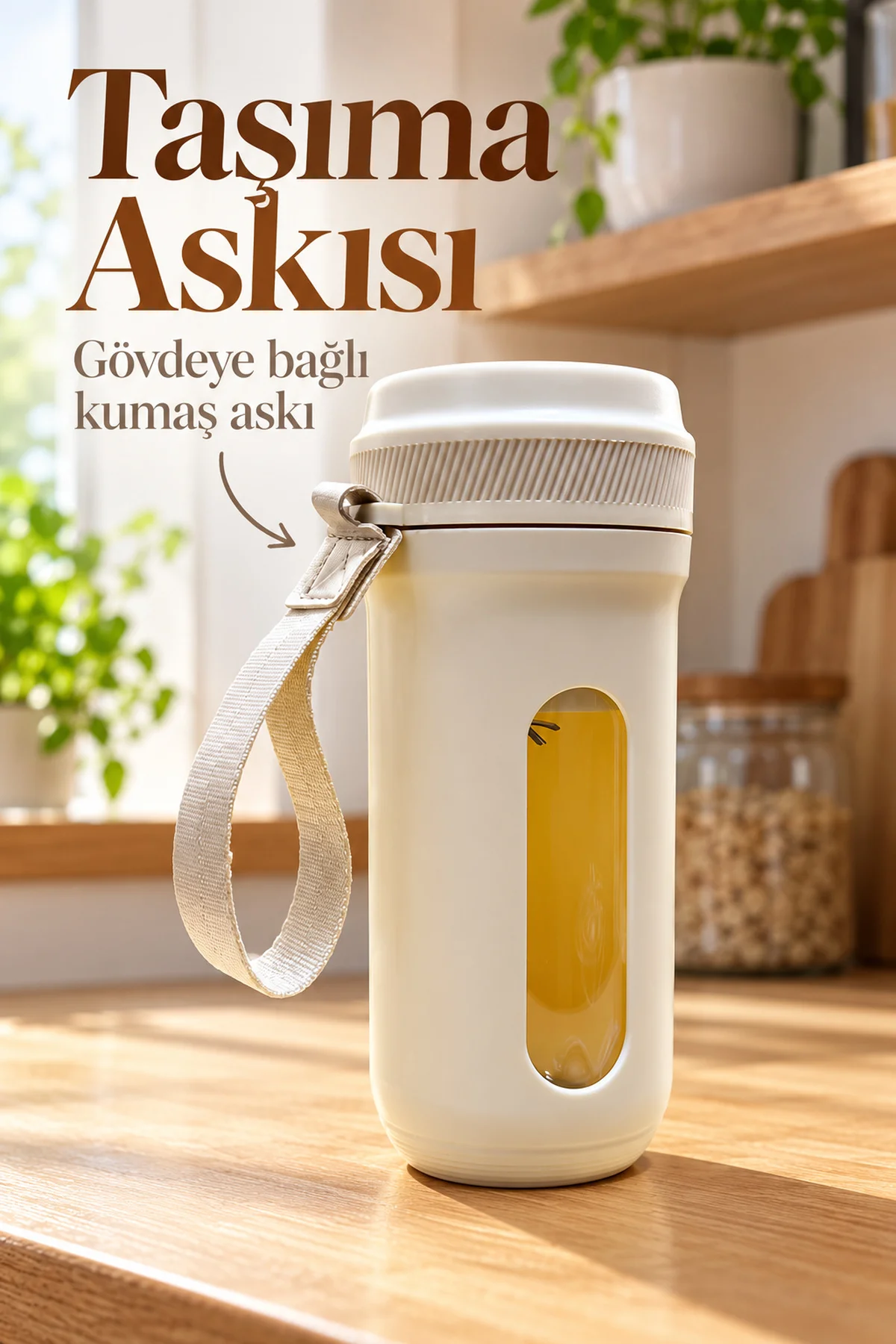 Şeffaf Pencereli Meyve Blenderı Şarjlı ve Taşıma Askılı görsel 3
