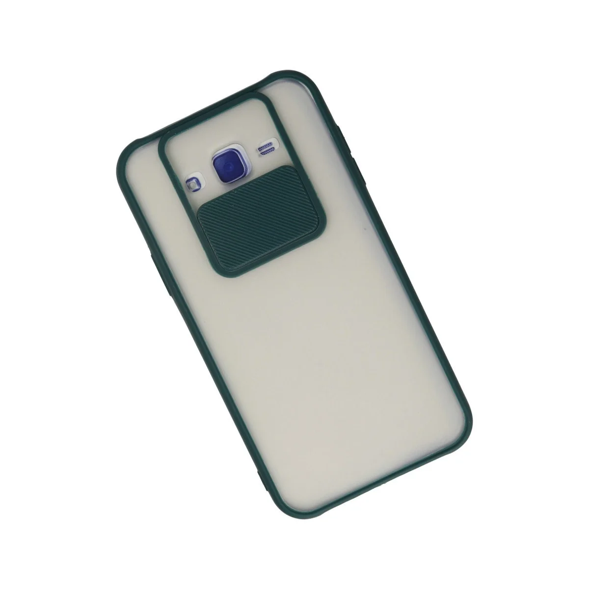 Samsung Galaxy J7 Kılıf Palm Buzlu Kamera Sürgülü Silikon - Yeşil görsel 3