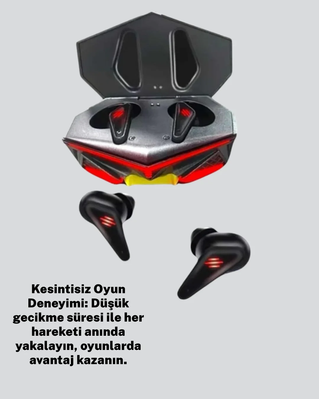 Led Işıklı Metal Kasa Kablosuz Kulaklık Yeni Nesil görsel 3