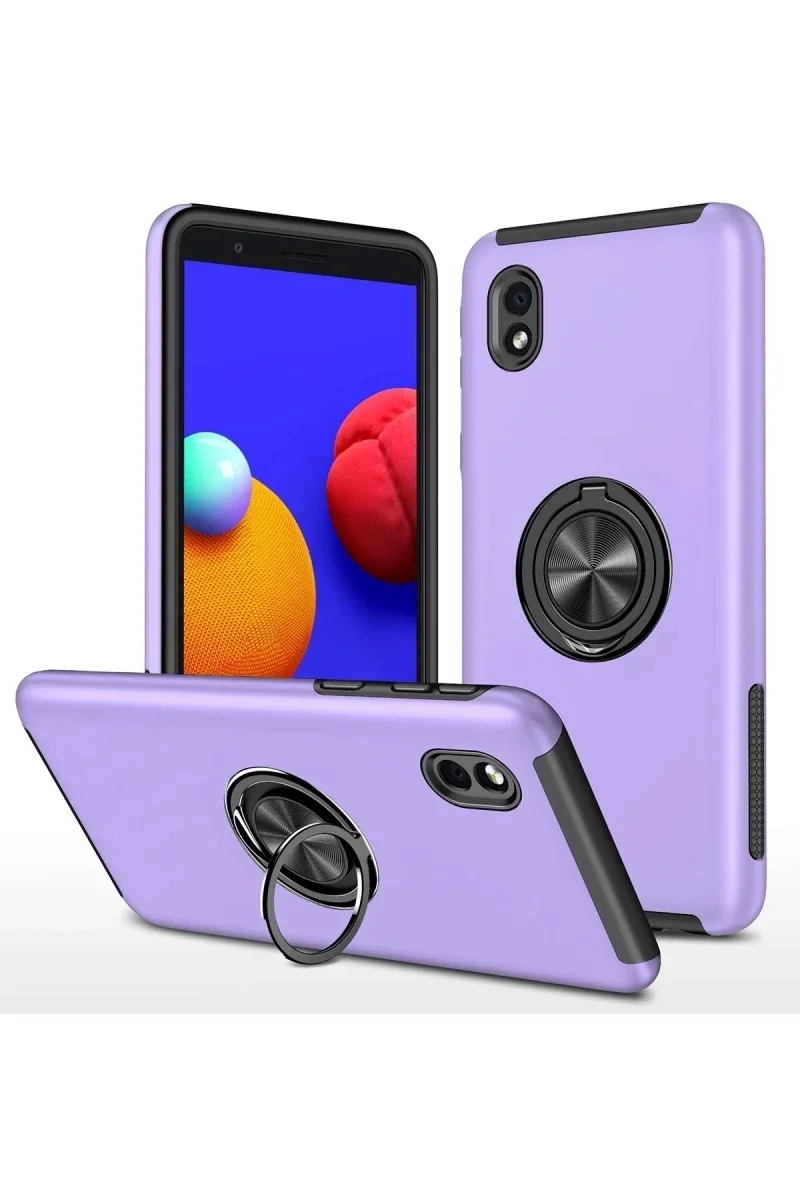 Samsung Galaxy A01 Core Kılıf Elit Yüzüklü Kapak - Mor