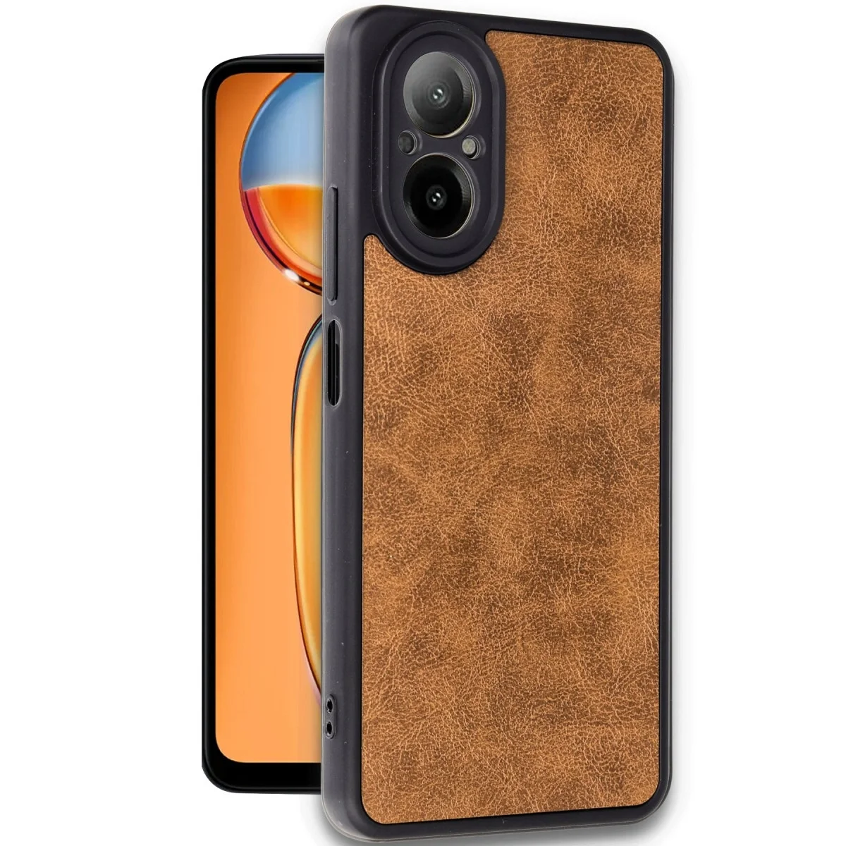 Realme 12 Lite Kılıf Aras Deri Kapak - Taba görsel 2