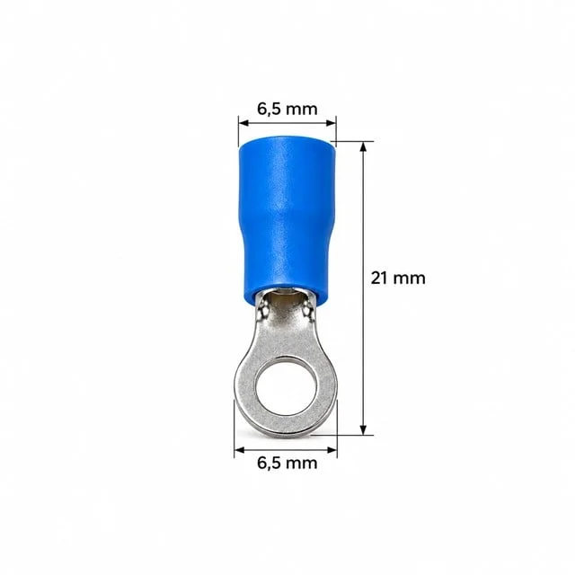 PM-39060 1,5-2,5mm2 Kesit 20x6,5x6,5mm Soket Mavi İzoleli Kablo Pabucu (100’lü Paket) görsel 3