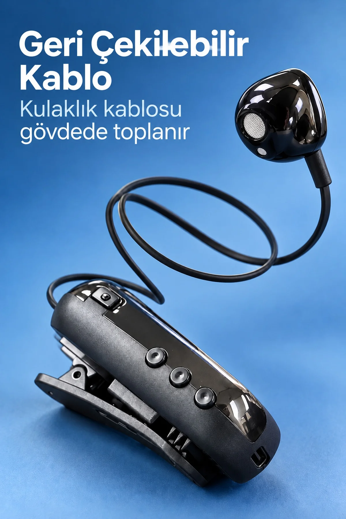 Ses Kontrol Tuşlu Yaka Klipsli Bluetooth Kulaklık görsel 3