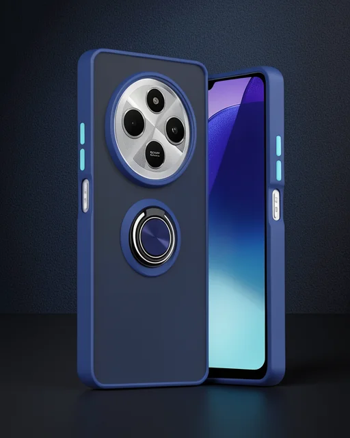 Xiaomi Redmi 14c Kılıf Montreal Yüzüklü Silikon Kapak - Lacivert