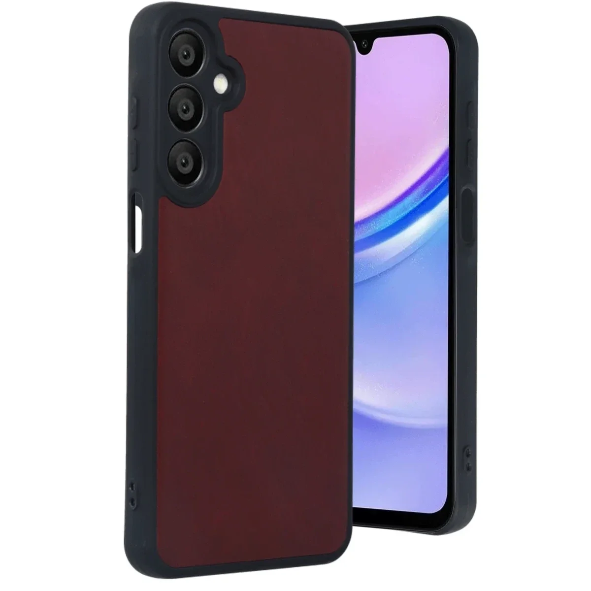 Samsung Galaxy M15 Kılıf Aras Deri Kapak - Bordo görsel 2