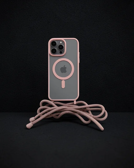 Apple İphone 14 Pro Kılıf Divo Lazer Askılı Magsafe Kapak - Pembe
