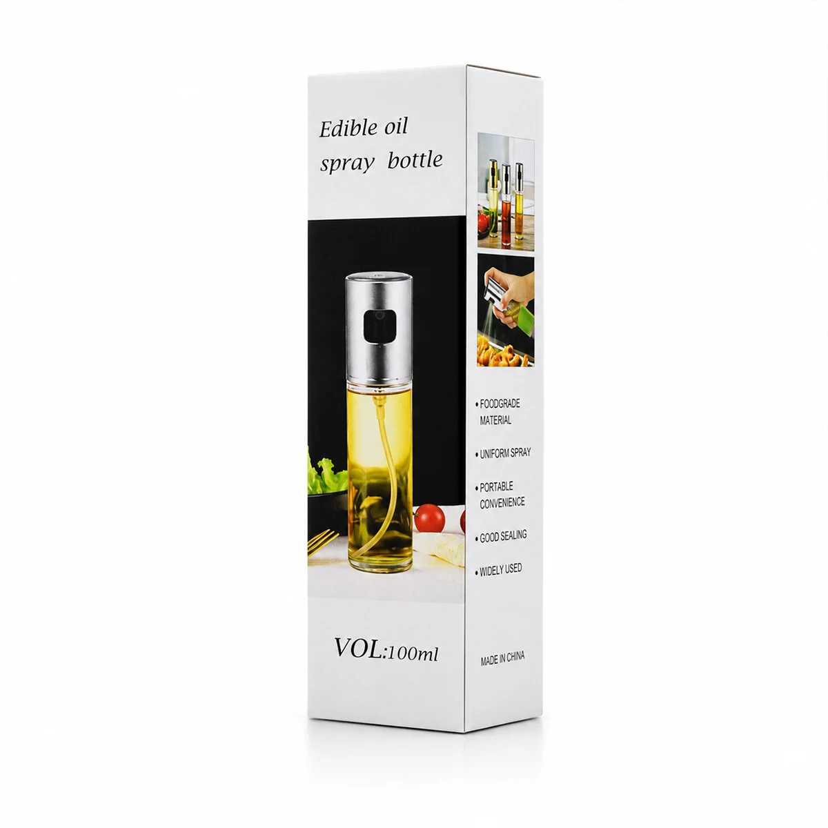 100 Ml Sprey Cam Yağdanlık Krom - Renkli Sprey Kafa - İnce Uzun Şişe görsel 3