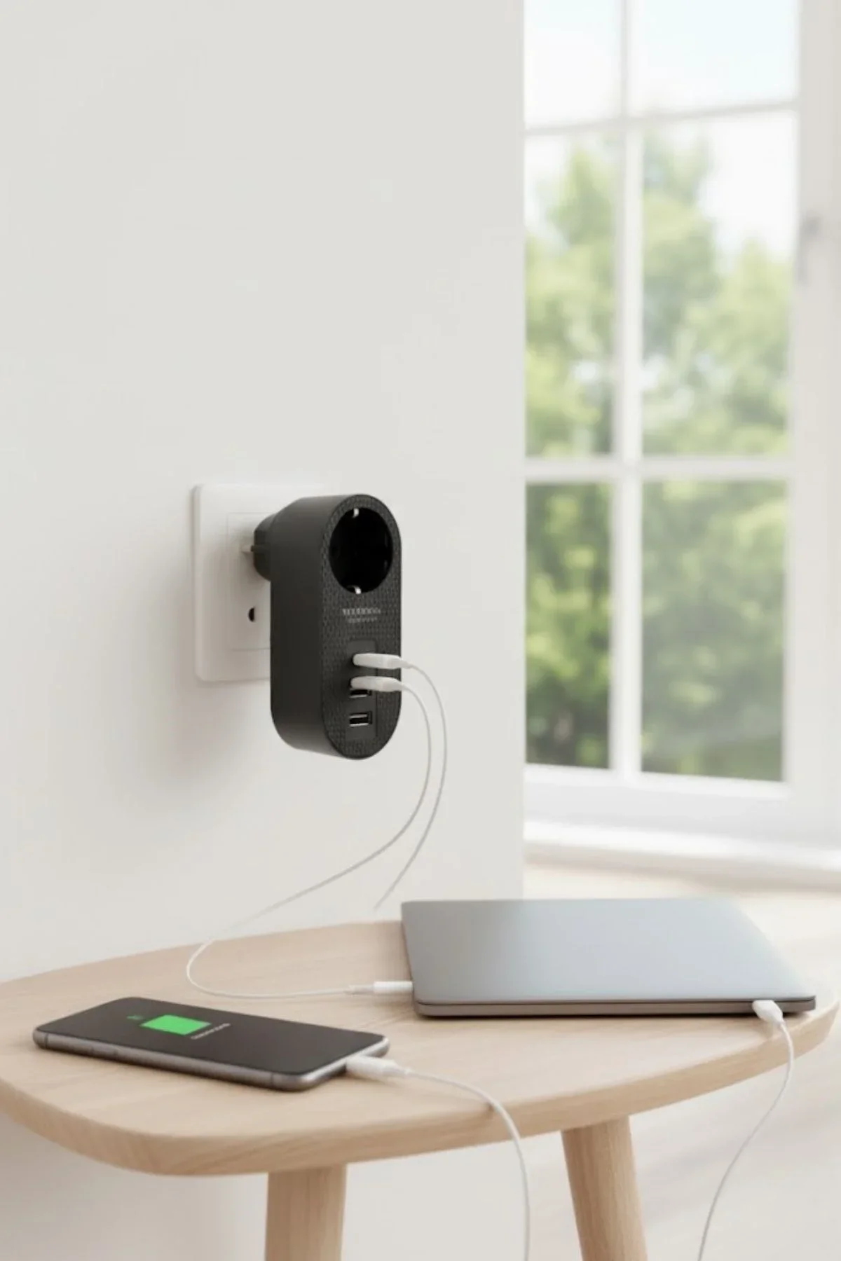 2 USB,1 TYPE-C Girişli 1'li Çocuk Korumalı,Isıya Karşı Dayanıklı 2500Watt Termal Akım Korumalı Priz görsel 6
