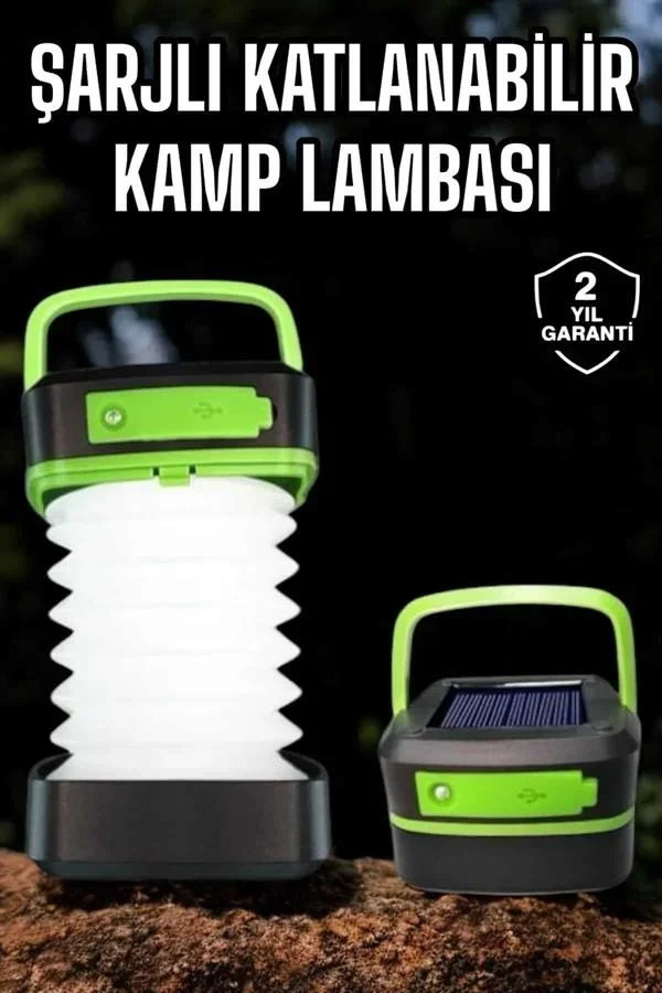 Led Lamba Kamp Lambası Hafif Taşınabilir Şarj Süreli Akordeon El Fenerli görsel 2