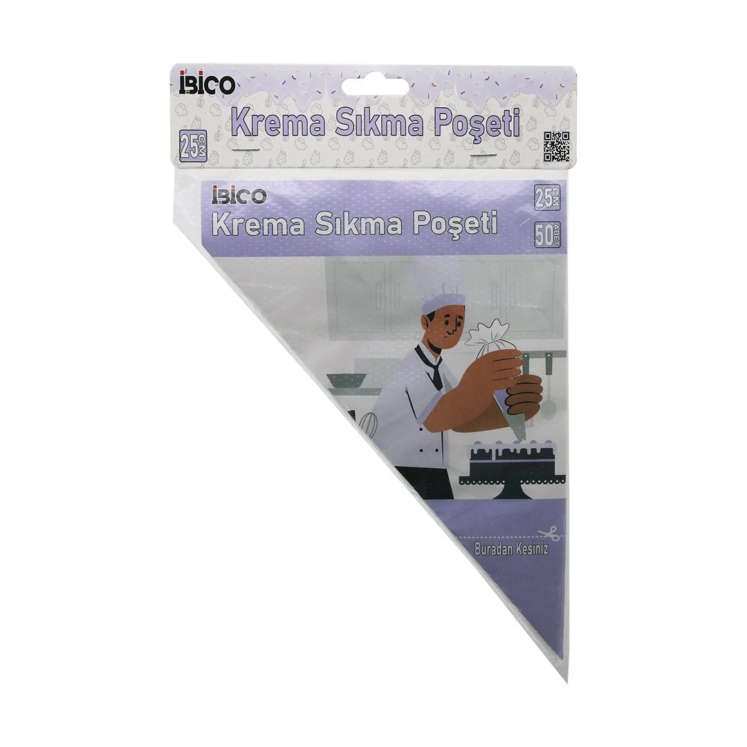 Naylon 25CM 50PCS Krema Sıkma Poşeti Torbası