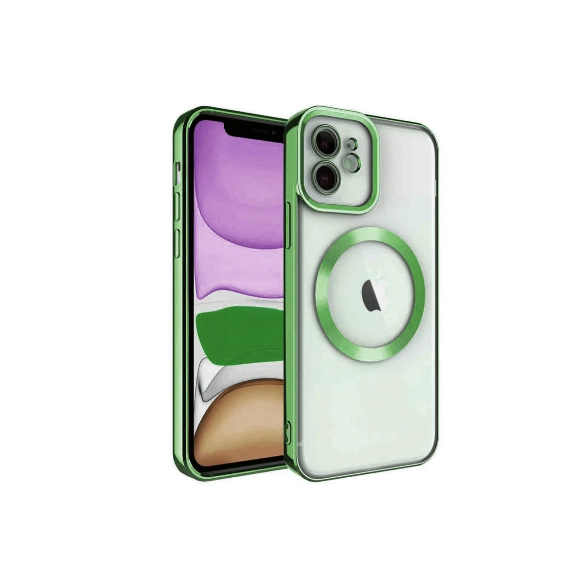 Apple İphone 12 Kılıf Kross Magneticsafe Kapak - Koyu Yeşil