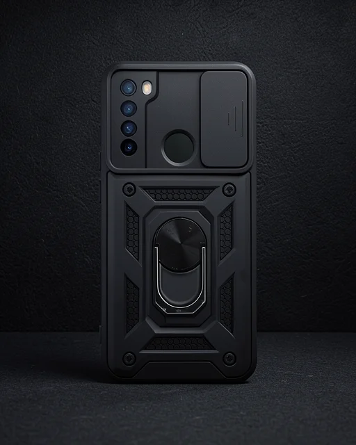 Xiaomi Redmi Note 8 Kılıf Pars Lens Yüzüklü Silikon - Siyah