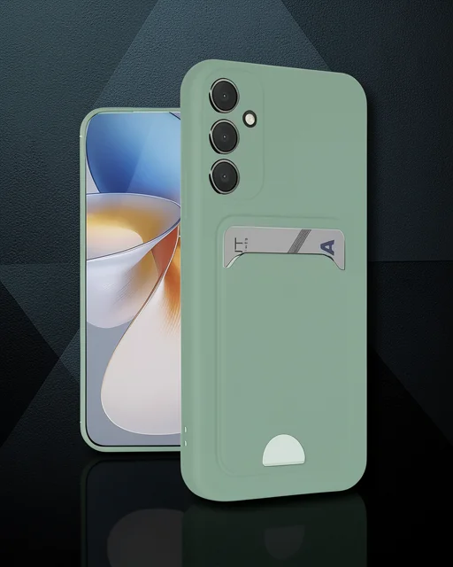 Samsung Galaxy A16 5g Kılıf Kelvin Kartvizitli Silikon - Açık Yeşili