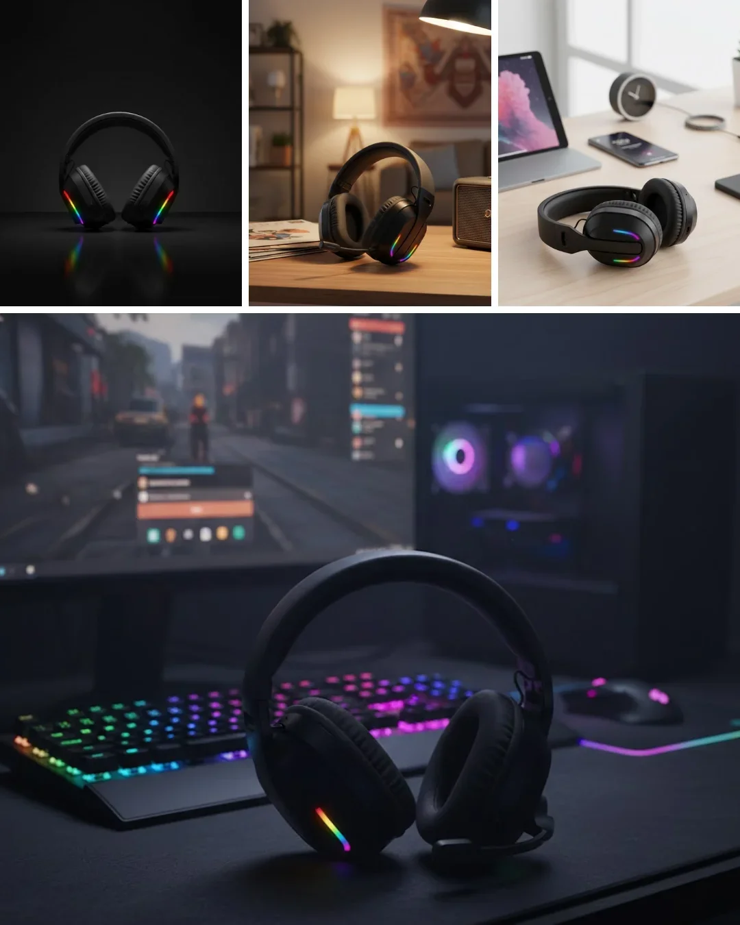 Gang Headset Kablosuz Bluetooth 40MM Sürücülü krofonlu Oyuncu Kulaklığı