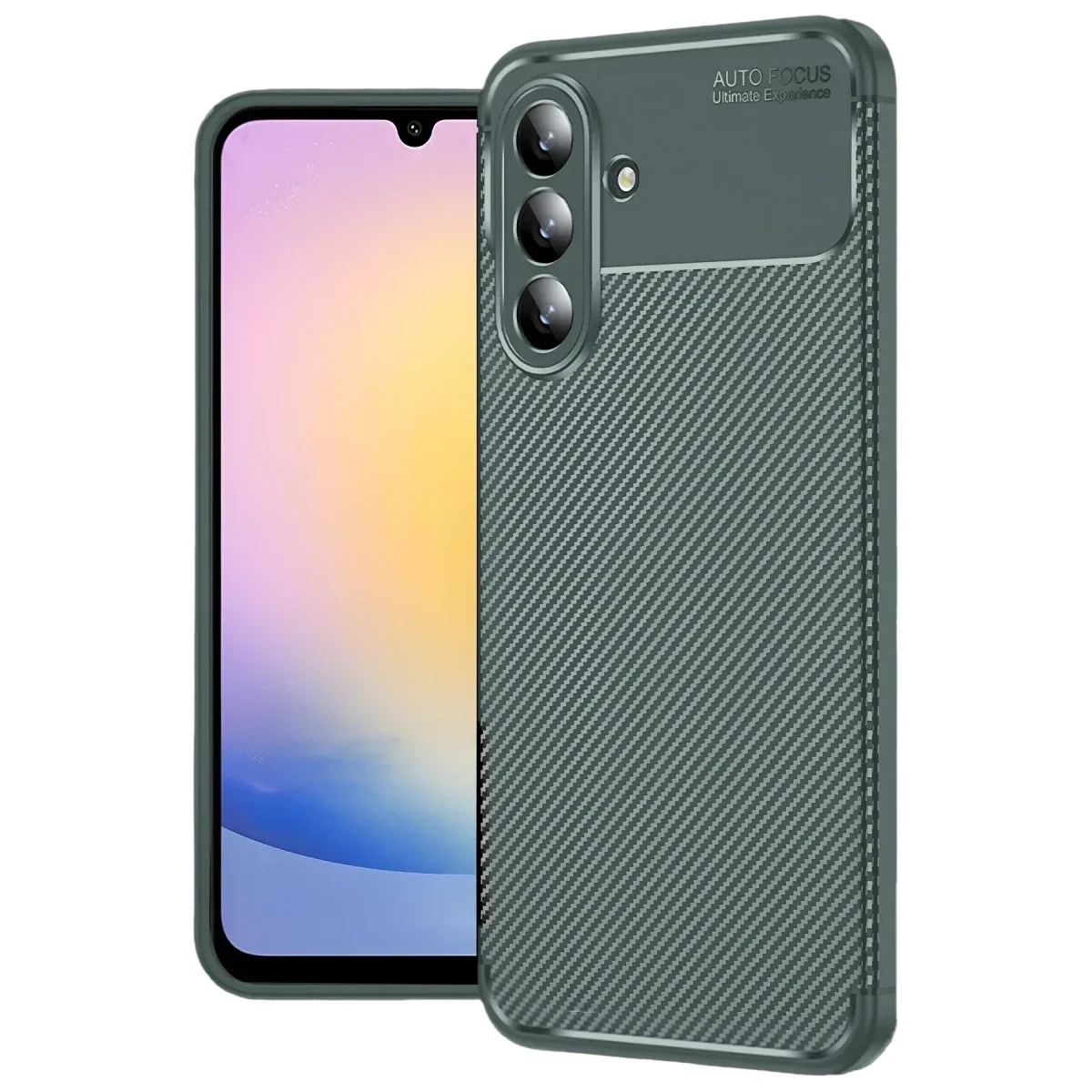 Samsung Galaxy S25 FE Auto Focus Karbon Kapak - Koyu Yeşil