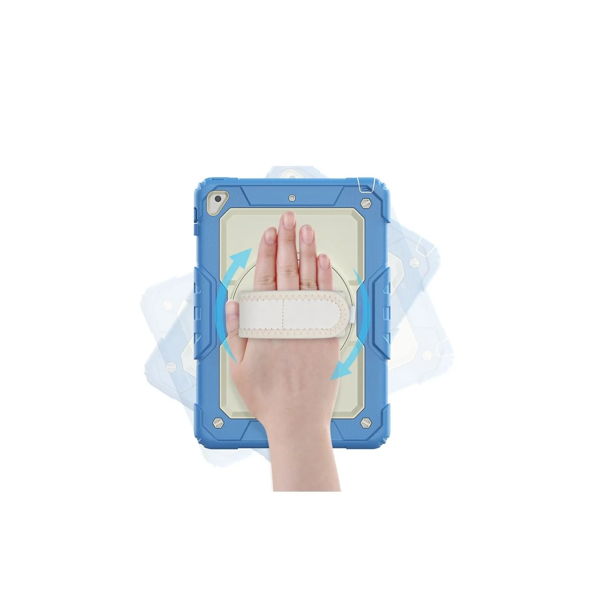 Apple İpad 5 Air 9.7 Kılıf Strap New Tablet Kapak - Mavi görsel 3