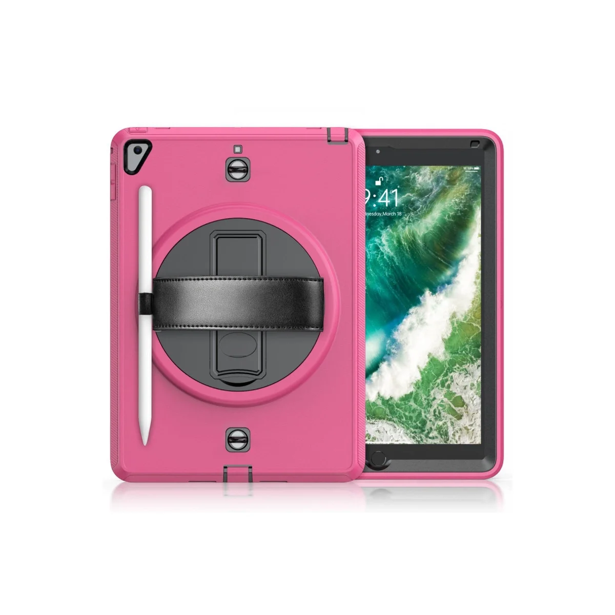 Apple İpad 5 Air 9.7 Kılıf Strap-c Otterbox Tablet Kapak - Pembe görsel 2