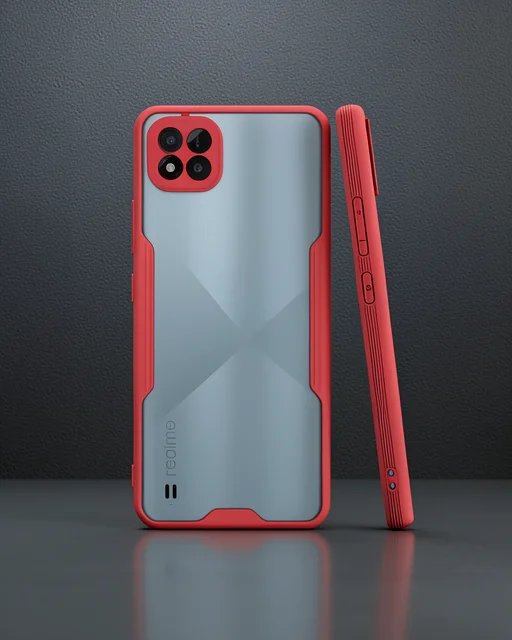Realme C11 2021 Kılıf Platin Silikon - Kırmızı