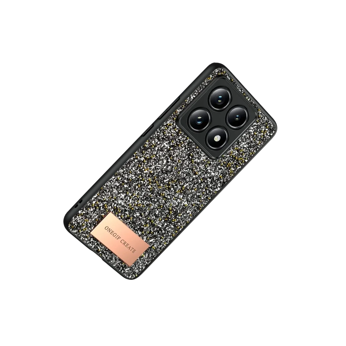 Onegif Xiaomi Mi 14T Pro Bright Simli Kapak - Gümüş görsel 3