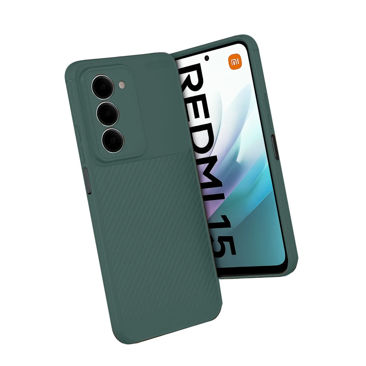 Xiao Red 15 4g Auto Focus Karbon Kapak - Koyu Yeşil görsel 3